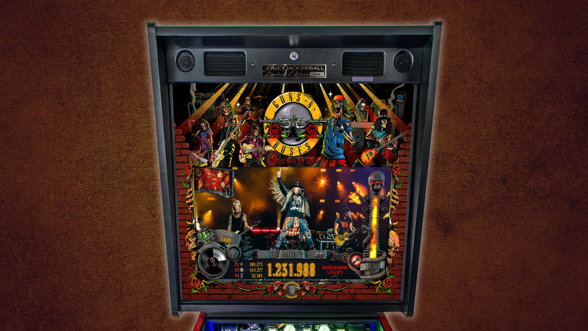 Guns N Roses Pinball Limited Edition Pinball Game LCD